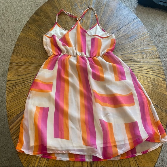 Roxy Pink and Orange Striped Dress - Picture 4 of 5